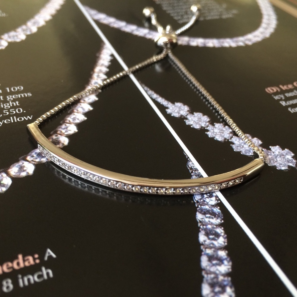 CZ Adjustable Bar Bracelet.